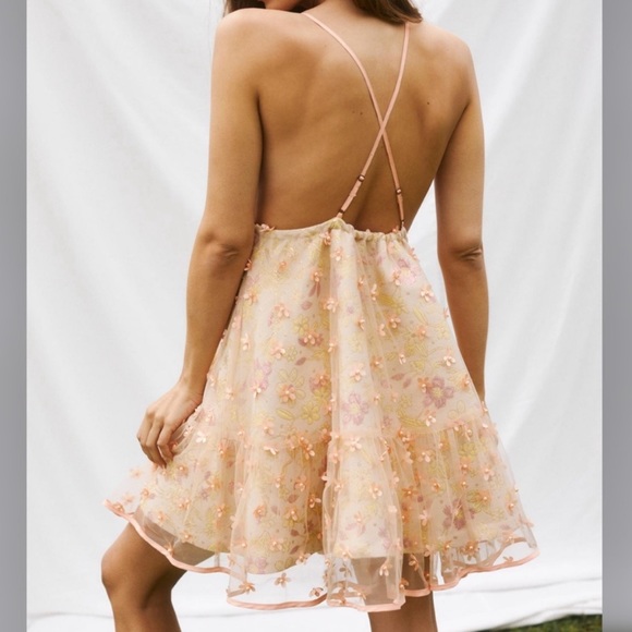 Free People Mini Babydoll Floral Dress XS - Picture 9 of 9